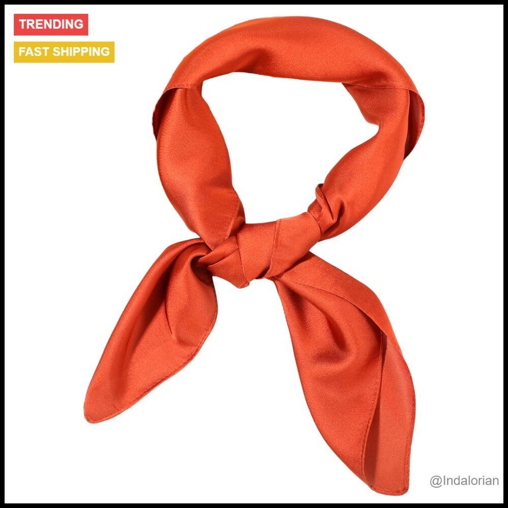Satin Square Scarf Elegant Minimal Chic Versatile Accessory for Hair Handbag